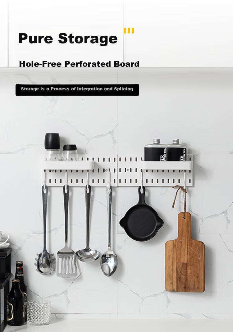 Banzheni Pegboard, No Drilling Required, Entryway Storage Table, Desktop Book And Clothes Rack, Wall-Mounted Kitchen Hooks, Storage Cabinet Accessories, Customized Set 9