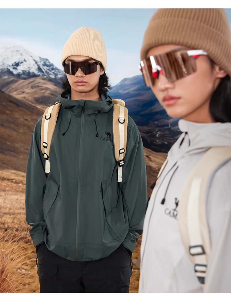 CAMEL [3L Lightweight Hard Shell] Windproof Waterproof Breathable Jacket for Men And Women, Hiking And Mountaineering Outfit 33