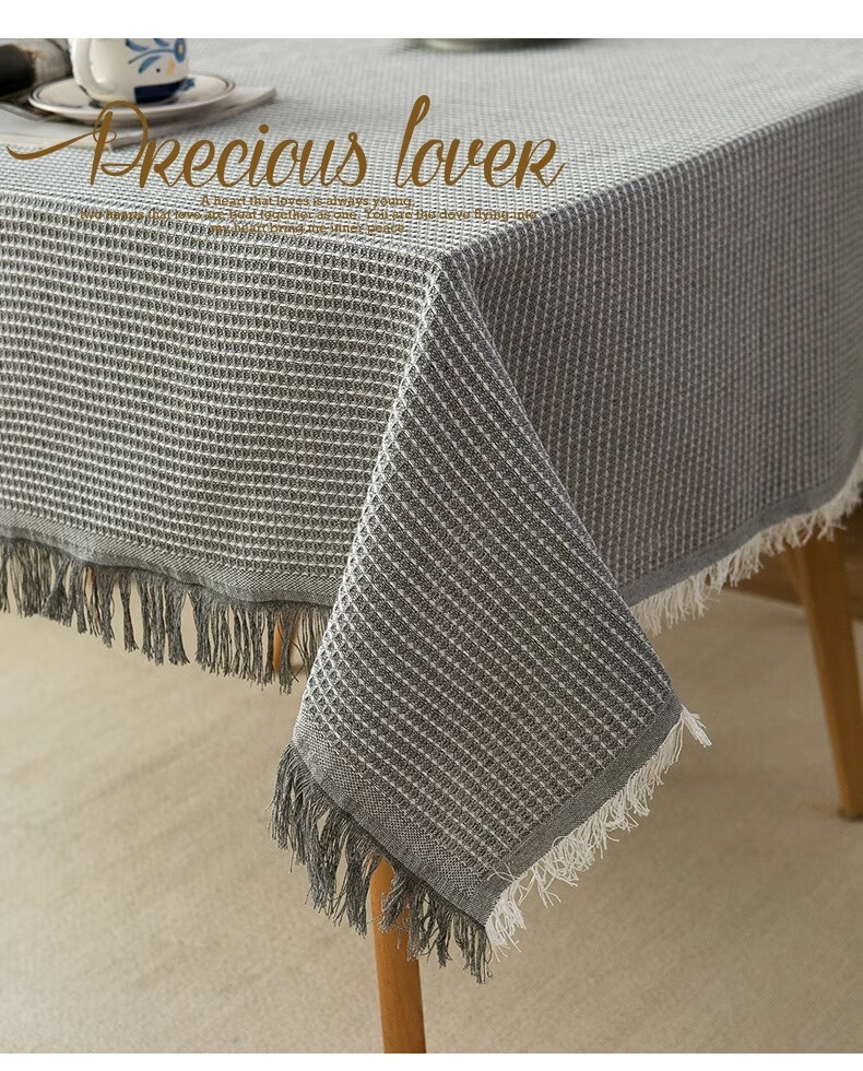 AVIVI Rectangular Cotton And Linen Tablecloth, Coffee Table Cover, Dining Table Mat, Desk Cover, Dust-Proof Cover, 130*180 Beeswax Patter 4