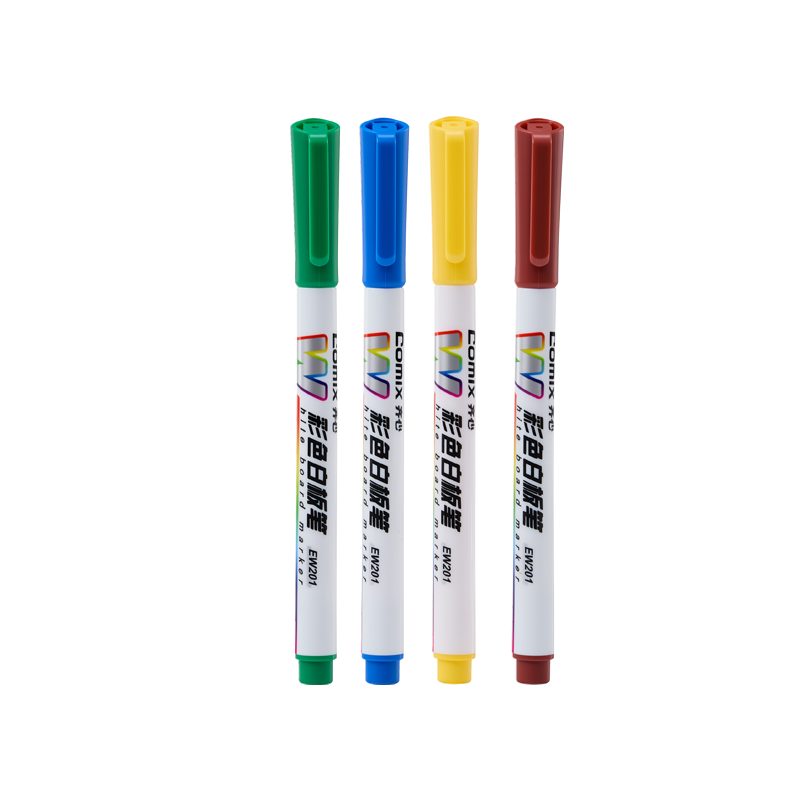Comix Colored Whiteboard Markers 12 Colors Single Tip Erasable Pens for Kids Kindergarten Drawing Office Teaching Meeting Student Stationery 12pcs EW201