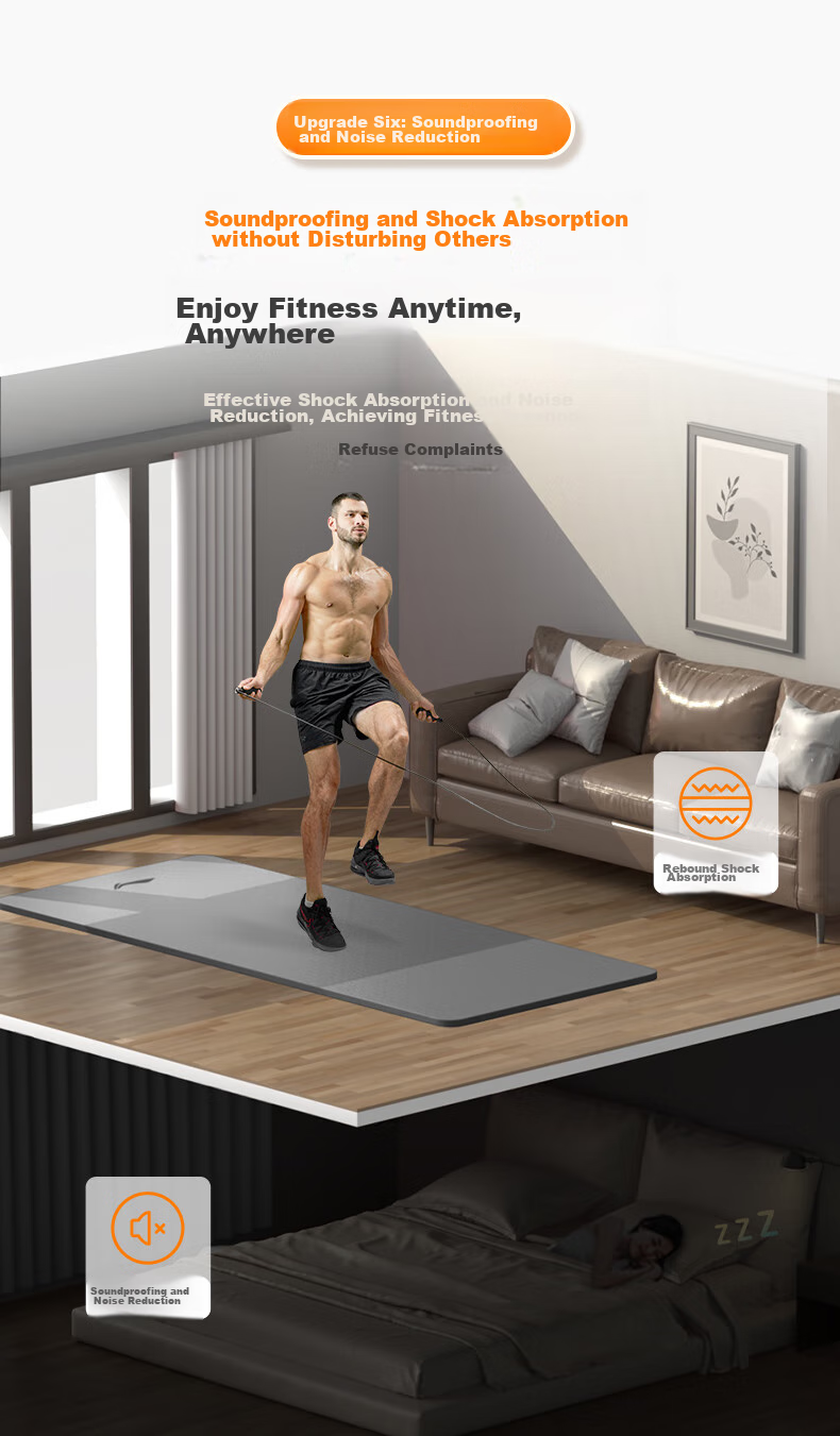 Li-Ning Yoga Mat, TPE Material, for Men, Thickened, Wide, Professional Non-Slip, for Jump Rope Exercises, Sports Mat, Quiet And Shock-Absorbing, Gray Color 15