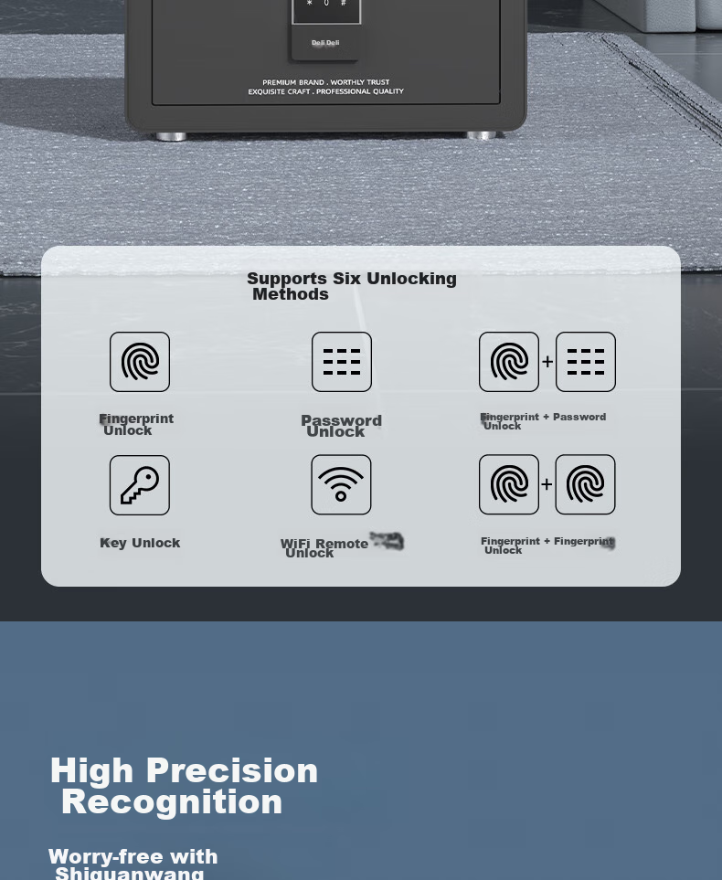 Deli Home Safe Box, 60cm Password Lock, All-Steel Anti-Theft Portable Safe, Can Be Used As Bedside Cabinet, AE671 Black 12