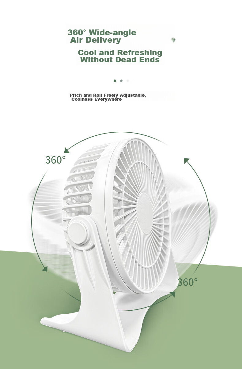 ALittleFlower [Desktop Fan] Desktop Fan, Small Quiet Fan, Latest 2026 Model with Ultra-Long Battery Life, Portable for Dormitory, Office And Students, USB Rechargeable 9