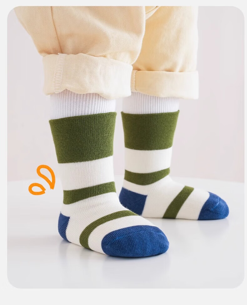 Mianqixiong Baby Socks Infant Class A Cotton Socks Boys Cartoon Children's Autumn Winter Non-Binding Full Cotton Mid-Calf Socks - YW03-0-1 2