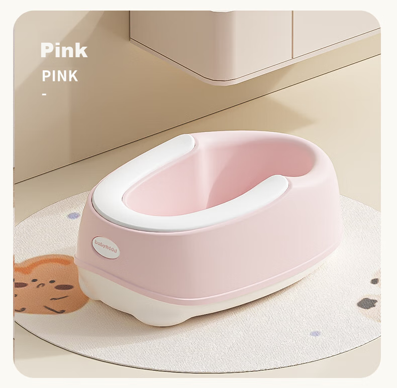 Babyhood Baby Bottom Washing Tool, Infant Bath Seat for Cleaning Buttocks, Children's PP Washing Basin with Thickened PU Seat Cushion, Champagne Pink 12