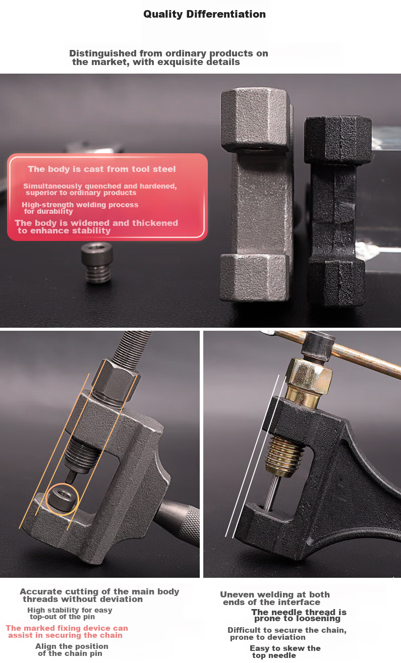LEBYCLE Motorcycle Chain Removal Tool, Universal Chain Remover for Tricycles, Chain Cutter for 420/428/530 Chains 7