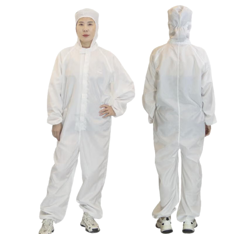 Zhierkang Antistatic Coverall Dust-Proof Suit, One-Piece Hooded Clean Room Suit for Men And Women, Clean Room Workshop Paint Spray Workwear, Customizable, White 4XL