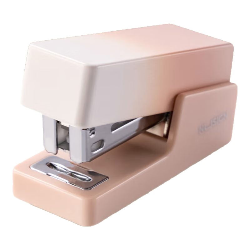 Deli Mini Stapler for Students, Compact Office Stapler, Portable Handheld Binding Machine, Small Size, Includes 830 Staples, Pink NS083A