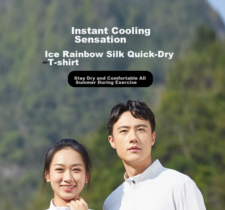 SCALER Outdoor Long-Sleeve T-Shirt for Men, Spring And Summer New Arrival, Ice Rainbow Silk Moisture-Wicking Quick-Dry Simple Running Sports Top for Wome 1