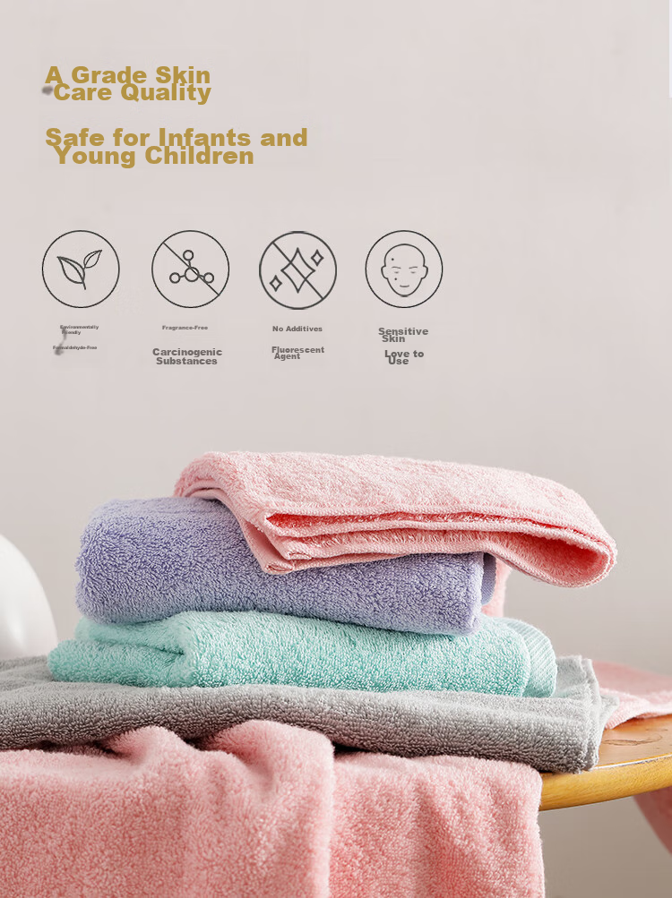 UCHINO Soft Cotton Cloud Towels, 3-Pack, Pure Cotton for Home Use And Children's Face Washing And Hot Compress (Blue + Gray + Purple) 6