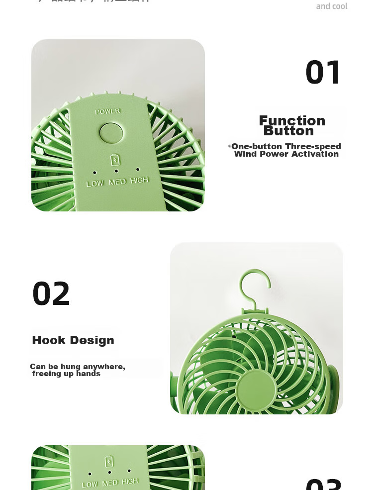 WeWarm Mini Handheld Fan Portable Rechargeable High-Speed DC Energy-Saving Outdoor Small Fan Long Battery Life FN1041W 15