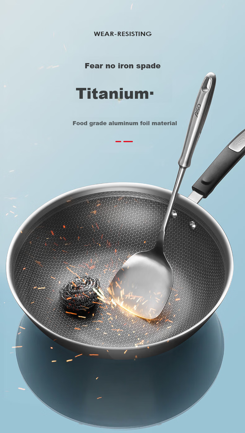 ASD Wok Pan, 304 Stainless Steel, Uncoated, Household Use, 32cm, Compatible with Gas And Induction Cooktops, TV1332 4