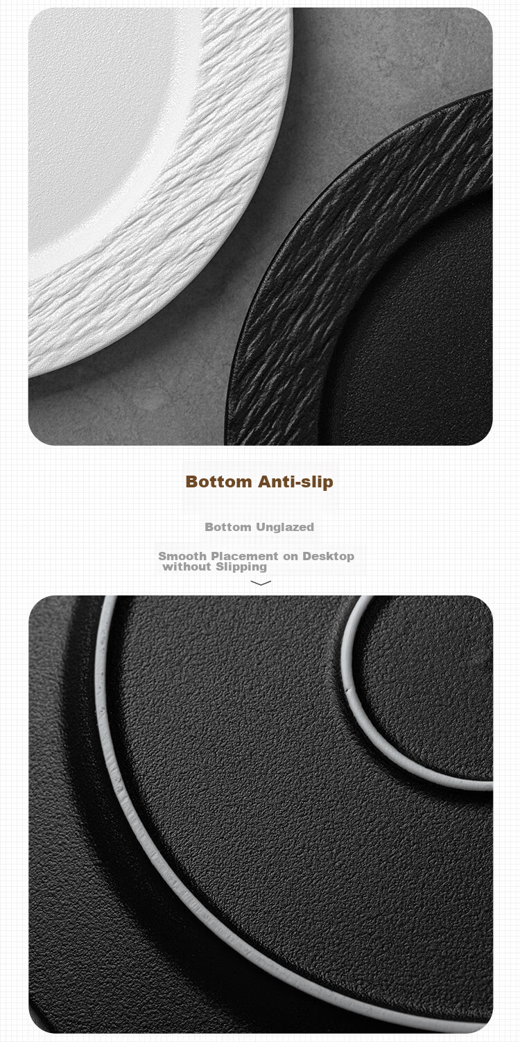 Banwushenghuo Steak Plate, Western Dinner Plate, Ceramic Plate, Home Luxury High-End Feel, Western Tableware, Pasta Plate, Steak-Specific Plate 11