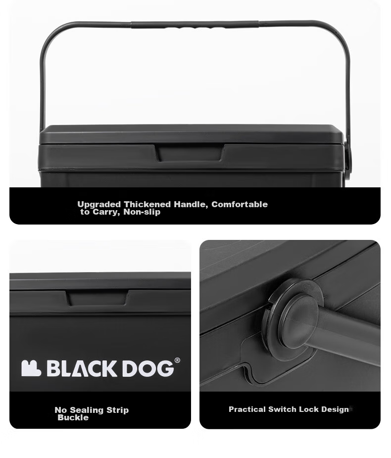 Black Dog Outdoor Cooler Box for Camping, Picnic, Cold Storage, Food Preservation, Takeout And Fishing, 25L Night Black 34