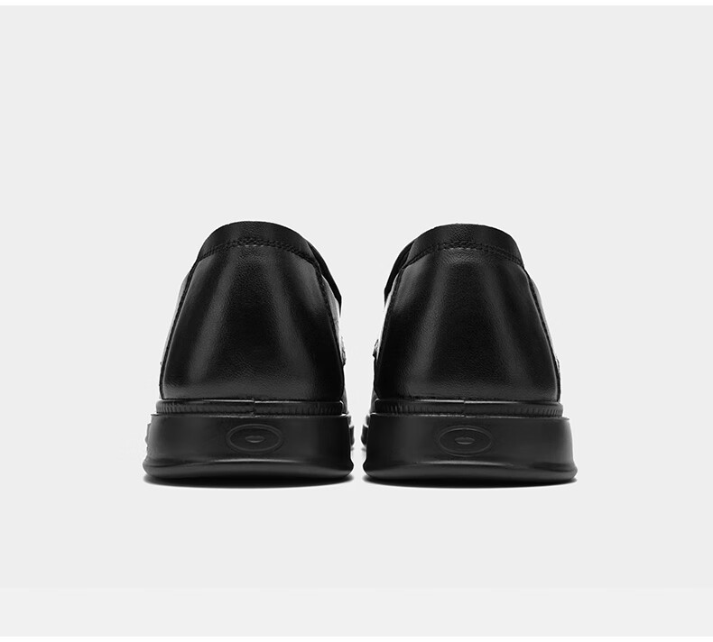 HLA Men's Leather Shoes, Business Casual Breathable Slip-On Leather Sandals for Men HAAPXM2FBH182, Black, Size 39 26