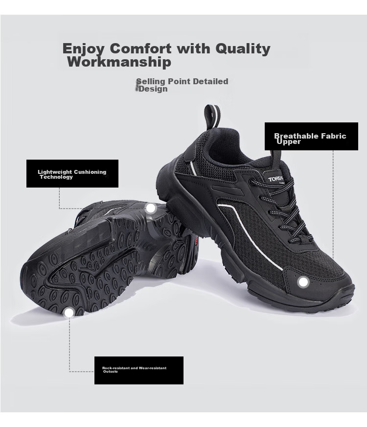 TOREAD Hiking Shoes for Men, Spring And Summer, Non-Slip, Wear-Resistant, Breathable Mountaineering Shoes, Lightweight Casual Sneakers TFAACN81916 3