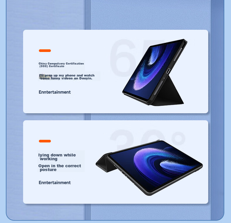 Kulefeng Compatible with Xiaomi Pad 7S Pro 12.5-Inch Protective Case, Xiaomi Pad 7S Pro 12.5-Inch Anti-Bend Shockproof Full Coverage Smart Leather Case, Tri-Fold Universal Fit 12