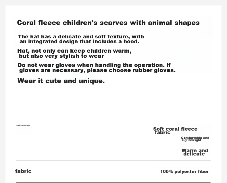 Bananain Basic 320Go Children's Hooded Neck Warmer Scarf, Baby Warm Windproof Fleece-Lined Hat for Girls And Boys 1