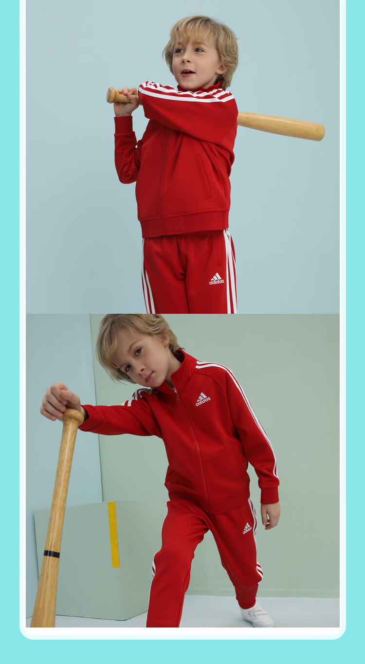 Adidas Children's Lightweight Sportswear Set, Classic Three-Striped Casual Jacket And Pants, Forest Green/white (New Style), Size 110 7
