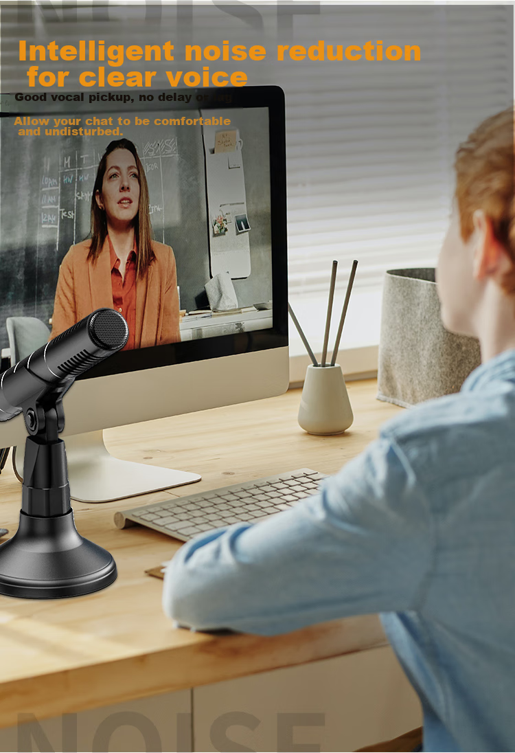 SAST OK-57B Computer Microphone for Desktop, Laptop, Conference, Online Classes, Video Games, Remote Voice Broadcasting, PUBG, USB Sound Card Wired Mic Condenser 11