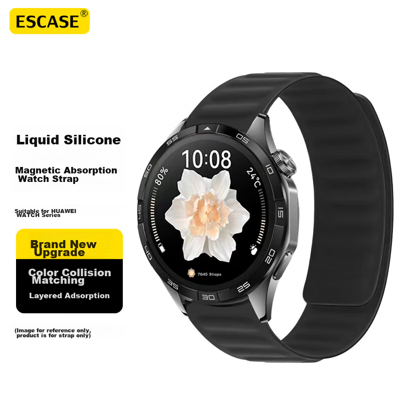 ESCASE Compatible with Huawei Watch GT5 Strap, Watch5/4/Watch3pro/GT3pro Comfortable Band, 4pro/gt2/new Men's And Women's Wristband, 46/48mm Dial, Black