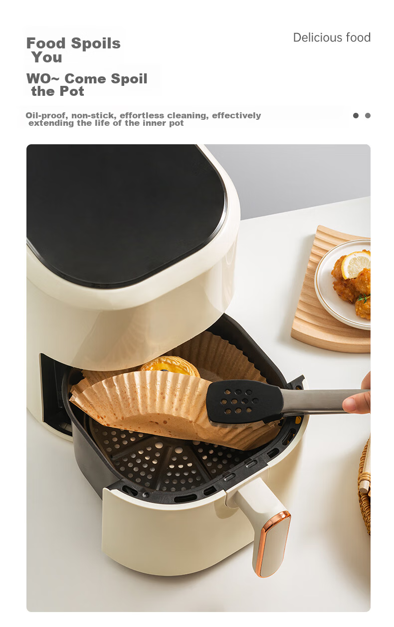 Mohuanchufang Air Fryer Paper, Silicone Oil Paper, Barbecue Paper, Meat Grilling Paper, Baking Paper Tray, Oven Baking Paper, 50 Sheets 8