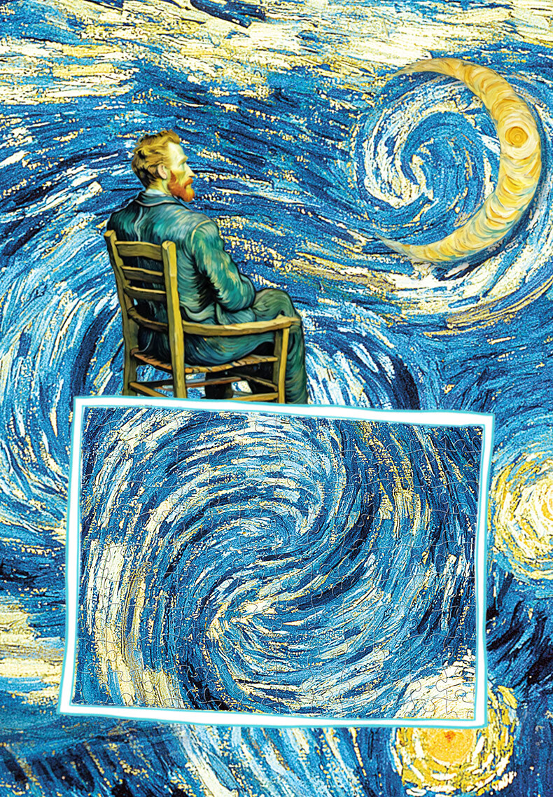 AIPUZZLE Adult Puzzle 1000 Pieces Starry Night Sky World Famous Painting Jigsaw Puzzle Home Decor Toy Birthday Gift 4