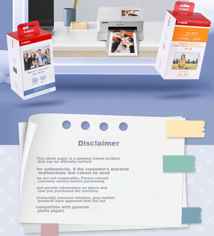 Canon KP-108IN (108 Sheets/box with Three Ribbon Cartridges), Original 6-Inch Photo Paper, Compatible with CP Series Color Mobile Phone Photo Printers 2