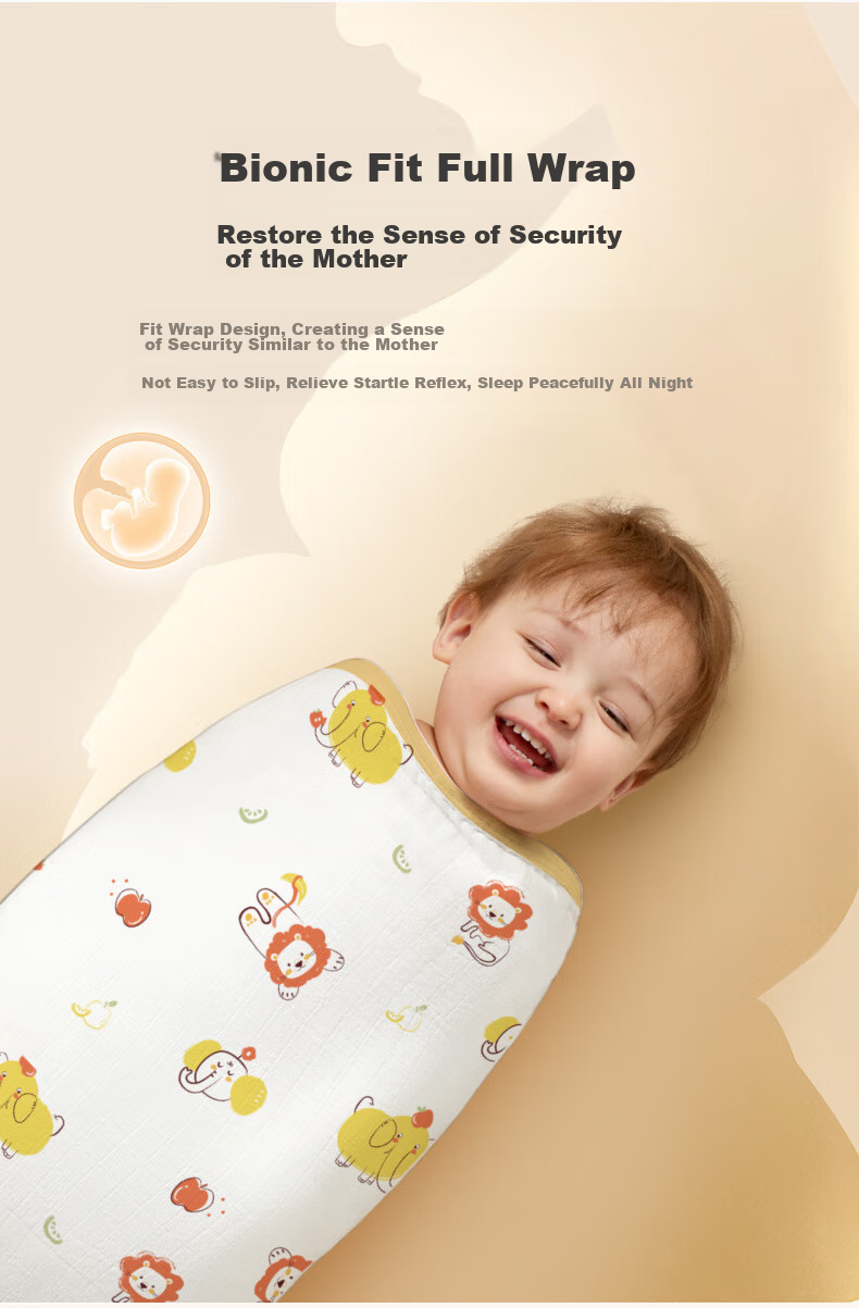 AIBEDILA Baby Swaddle Blanket, Spring And Autumn Bamboo Cotton, Anti-Startle, All-Season Cotton, Newborn Swaddling Cloth, Baby Sleeping Aid, Single Layer 3