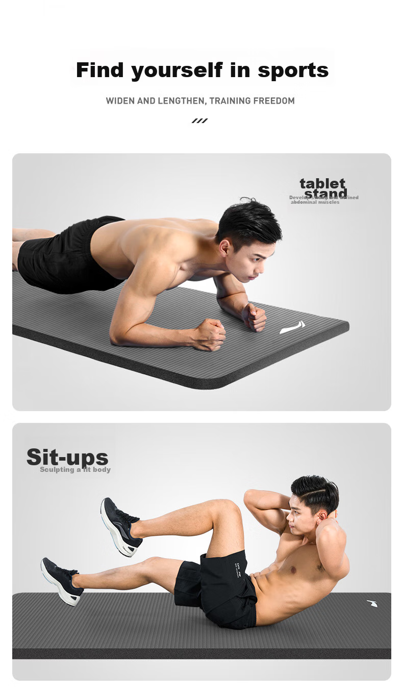 Li-Ning Yoga Mat, Thickened Wide Fitness Mat for Men And Women, Jump Rope Exercise Mat with Sound Insulation, Shock Absorption, Non-Slip Professional Sports Dance Mat 8