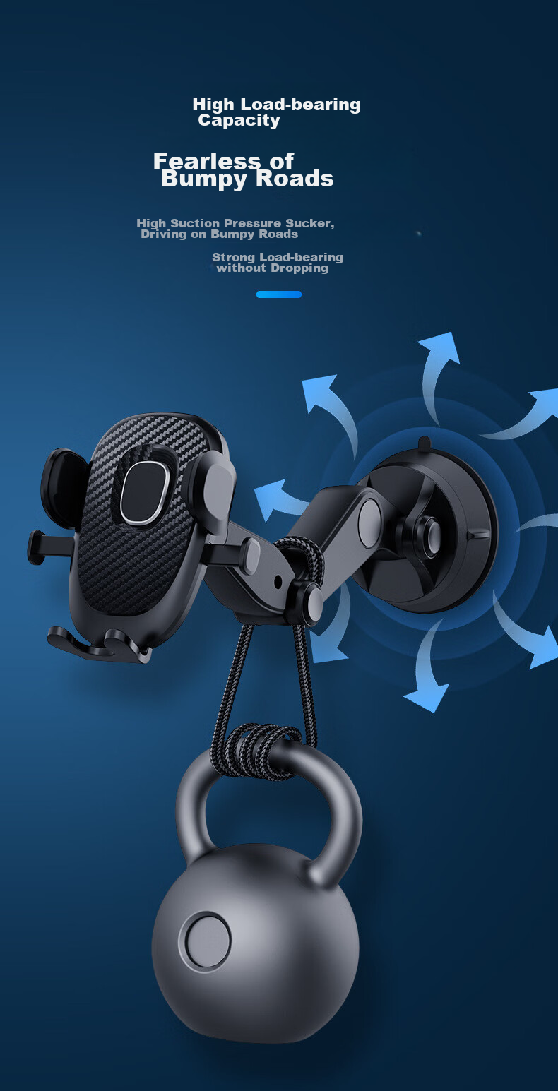 Beiteng Car Phone Holder, Rearview Mirror Mount, 720-Degree Rotation, Extendable, Car Navigation Stand, Vehicle-Mounted Bracket 4