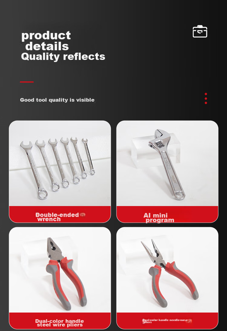 DELIXI ELECTRIC Household Multi-Functional Hardware Tool Set for Electricians And Carpenters, Repair Tools Kit for Telecommunications Maintenance, 13-Piece Set 15