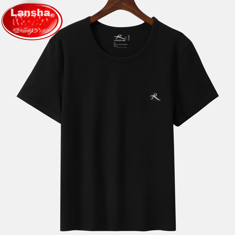 LangSha Short-Sleeve Vest for Men, Cotton Round Neck, Solid Color, Simple Thin Style, Sweat-Absorbing And Breathable, Sports Casual Undershirt