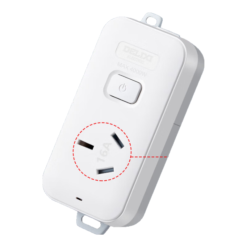 DELIXI 16A High-Power Air Conditioner Socket, 3C Certified, with Switch Power Strip/Extension Cord/Power Bar/Line Board/Trailing Board, 1 Wireless Master Control Outlet