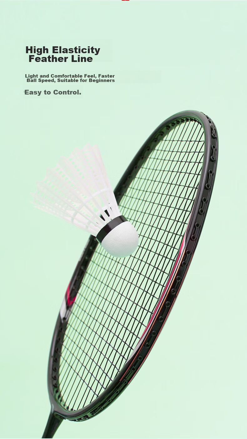 ANTA Badminton Racket Single Racket Ultra-Light Carbon Fiber for Men And Women, Versatile for Attack And Defense, Single Racket Red And Gold 3
