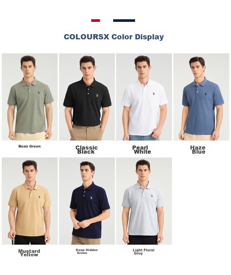 U.S. POLO ASSN. Men's Short Sleeve Polo Shirt Summer Business Casual Collared T-Shirt Black M Father's Day Gift 11