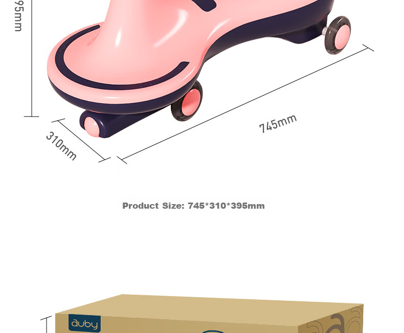 Auby Baby And Children's Toy, Light-Up Twist Car for Boys And Girls, Toddler Scooter Ride-On Vehicle, Birthday Gift for Kids 1-3 Years Old 31