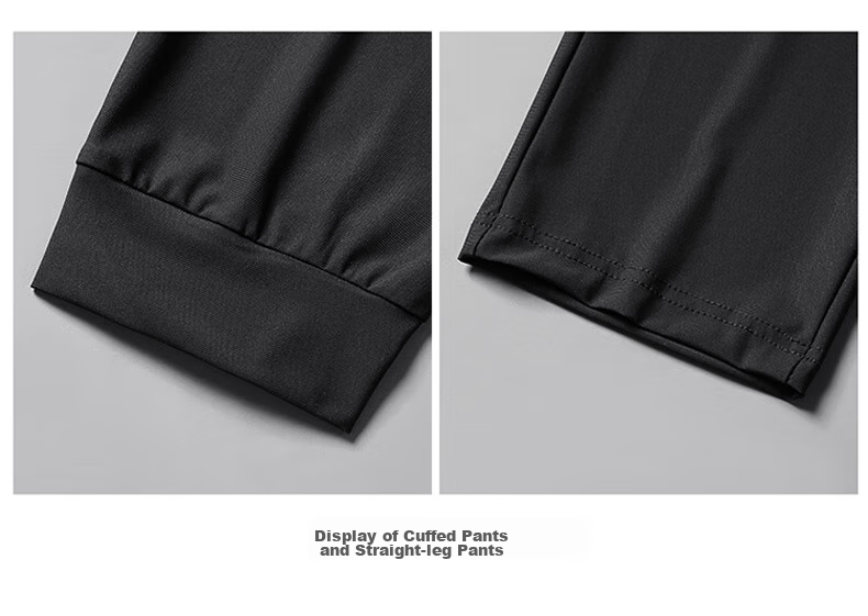 JEEP SPIRIT Men's Casual Pants, Summer Sports Straight-Leg Ice Silk Quick-Dry Breathable Outdoor Trousers, Black Straight-Leg, 3XL 12