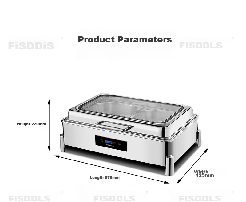 FISDDIS Self-Service Buffet Warmer, Smart Electric Heating Breakfast Food Warmer, SXL803-3 [57x42x22cm 8