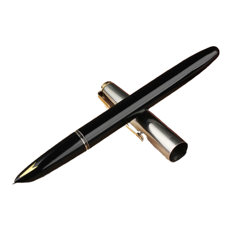 HERO 616S Fountain Pen Metal Barrel Dark Nib Ink Pen Classic Vintage Upgraded Black Silver Cap F Nib New Year Gift
