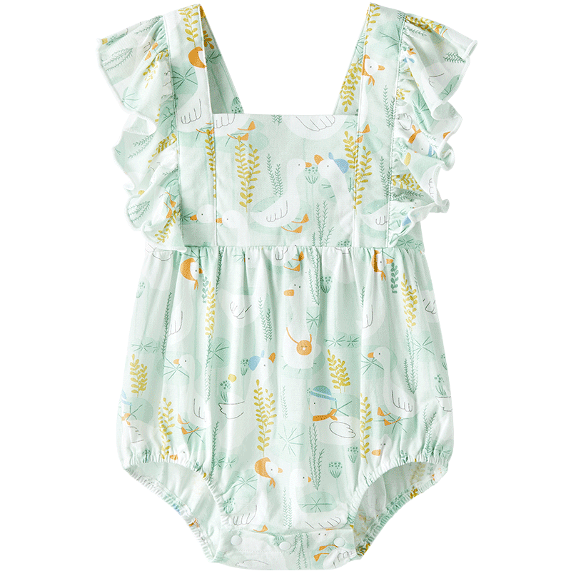 Wismorni Baby Girl Sleeveless Bodysuit, Thin Summer Style, Newborn Infant Vest, Pure Cotto