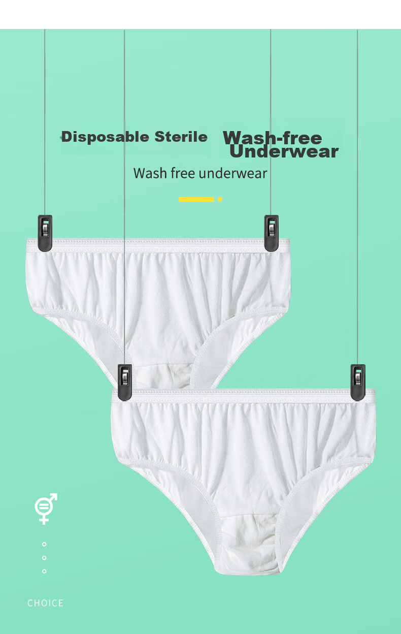 JOYTOUR Disposable Women's Underwear for Travel And Hotel Use, No-Wash Portable Cotton Sanitary Daily Disposable Postpartum Menstrual Pads, Individually Wrapped, 5 Pieces, XXL 3
