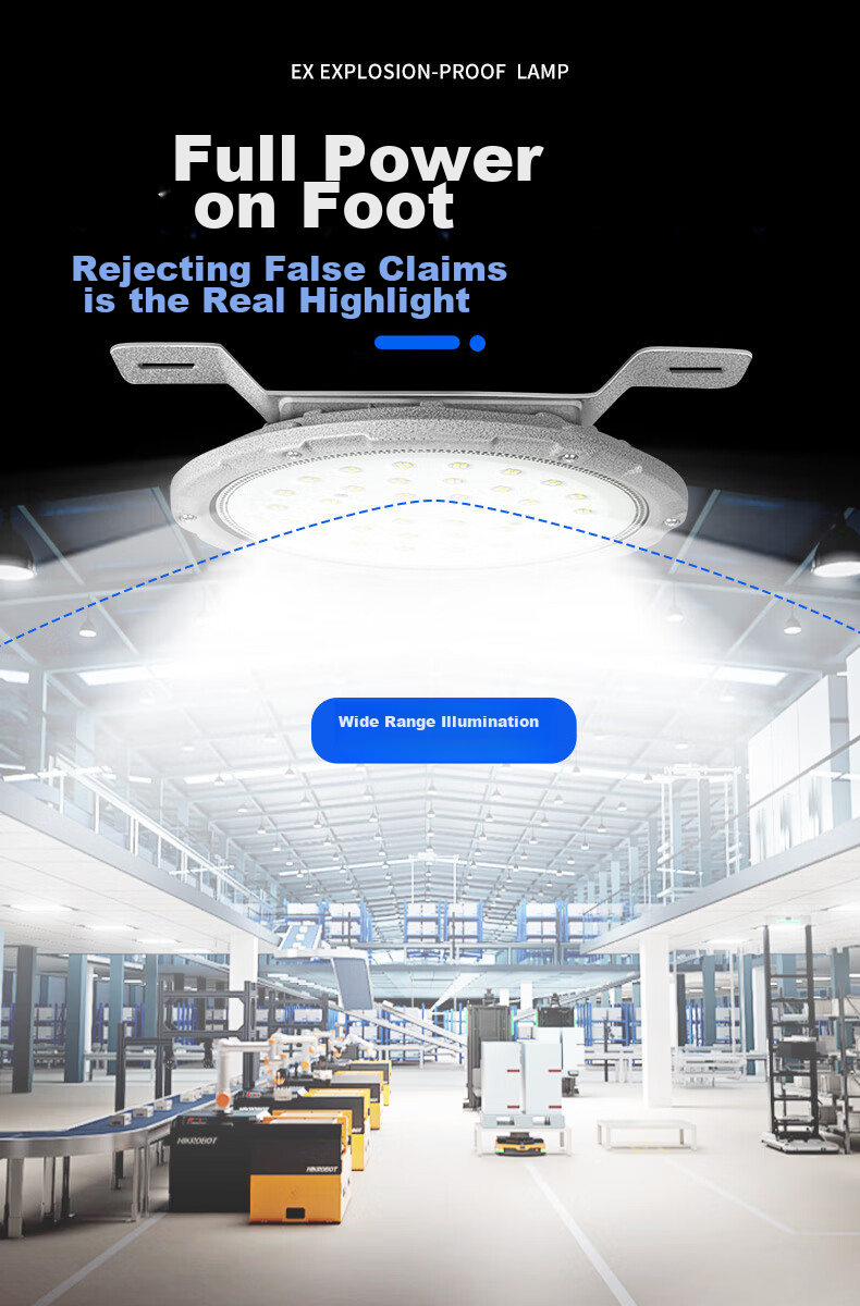 Xinya Explosion-Proof Light, LED Ceiling Light, IP65 Rated, Explosion-Proof Type for Factories And Warehouses, Gas Station Workshop Lighting, Explosion-Proof Floodlight, 50W 2