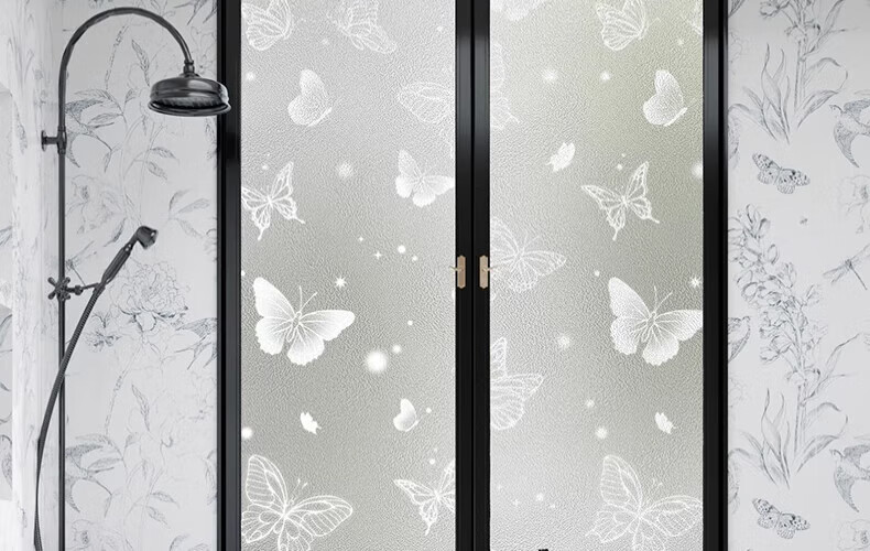 Zichen Window Static Cling Frosted Film, Light-Transmitting But Opaque Window Sticker, Glass Decal, Bathroom Privacy Film 2