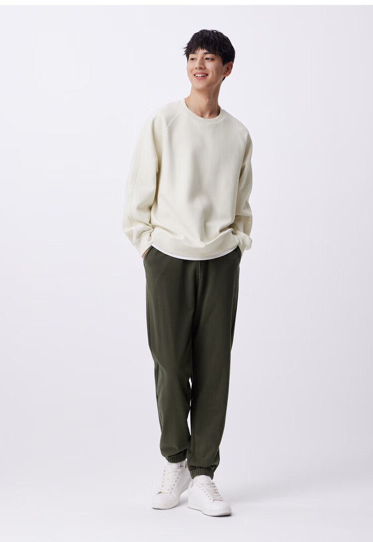 Semir Casual Pants for Men, Simple Solid Color Versatile Knitted Trousers, Autumn Drawstring Ankle-Tied Pants, Sporty Style 101524127121 20