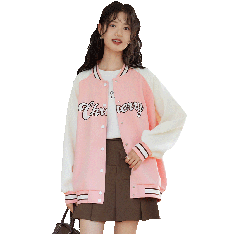 Halo Queen Women's Sweatshirt Jacket, Spring And Autumn Contrasting Color Short Jacket, Fashionable Loose Casual Outerwear, New Product H143U2001