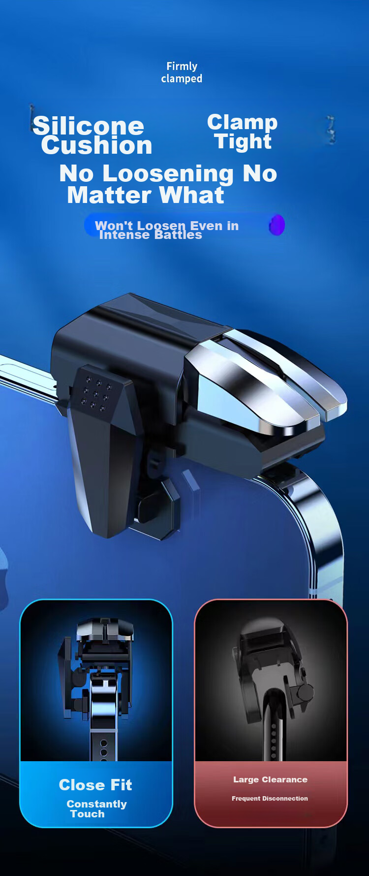 KOVOL PUBG Gadget Six-Finger Mobile Game Physical Mechanical Button Assistant Non-Automatic Gun Pressing Game Peripheral Continuous Firing Shoulder Button for Apple Android And Peace Elite Delta 9