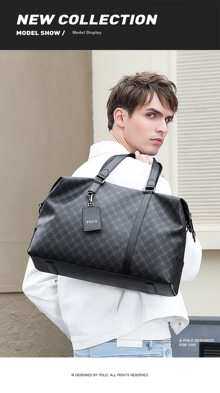 POLO Travel Bag, Men's Handbag, Shoe Compartment, Business Trip, Gym Bag, Sports Luggage Bag, Large Capacity Storage Bag 4
