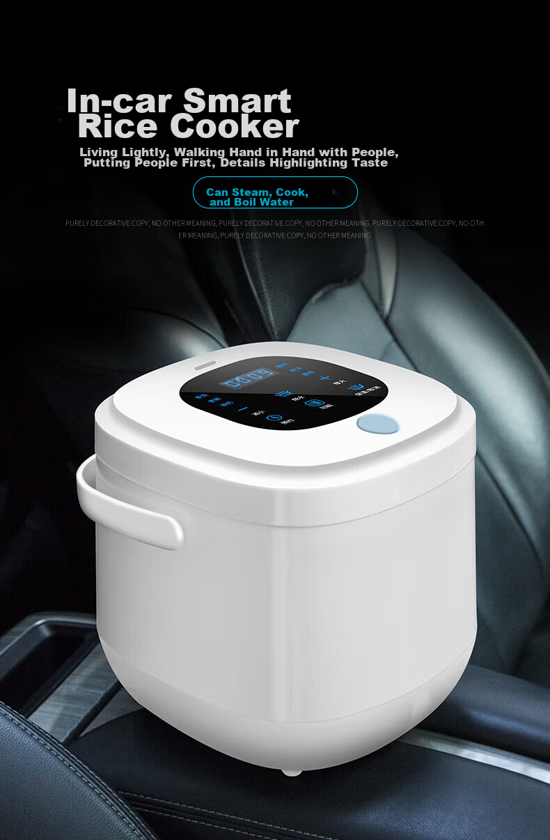 YSKdee Car Rice Cooker with Smart Digital Display, Multifunctional Cooking Pot, 2L Large Capacity, M25-12v/24v, Suitable for Various Vehicle Sizes 4