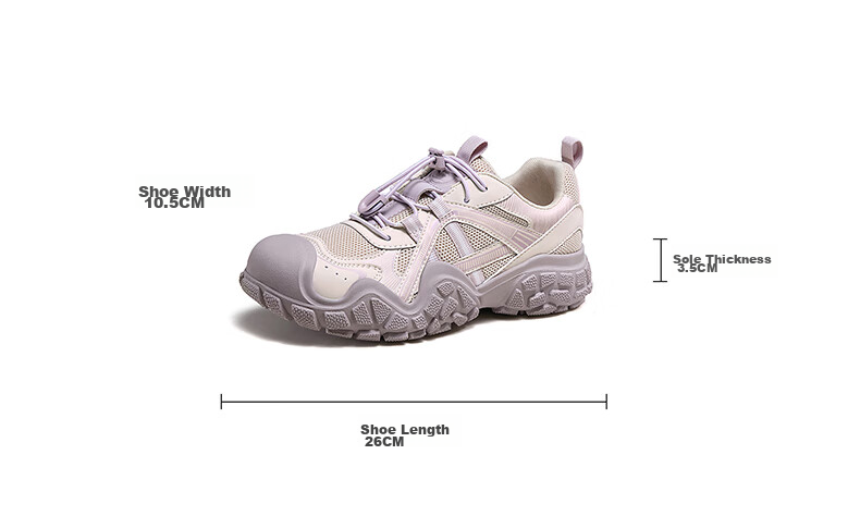 CAMEL Brand, Cute And Adorable Women's Outdoor Thick-Soled Casual Shoes, Versatile Hiking And Mountaineering Shoes, P24A245634, Apricot Color, Size 37 30